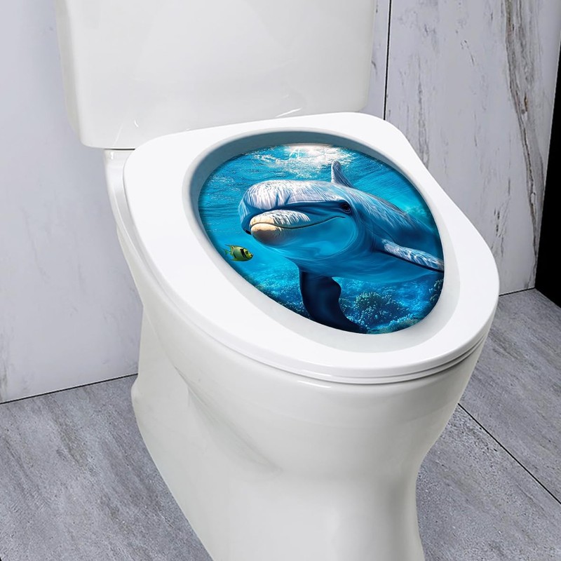 1Pcs Dolphin Decoration Stickers，Waterproof -Adhesive Cover Tank Decoration D... gallery