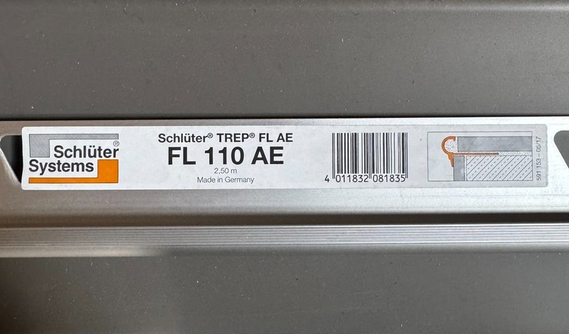 Schluter Trep FL 110 AE Stair Nosing 8ft Aluminum Trim – Lot of 38