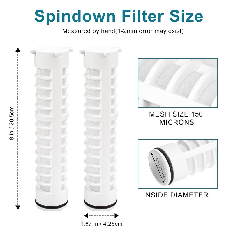 11/2 100 Mesh Spin Down Filter Replacement Polyester 8 Long 2 Pack for Irrigati gallery