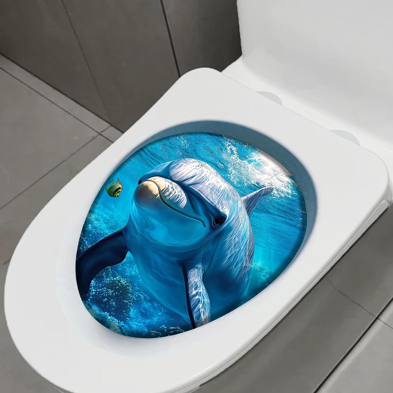 1Pcs Dolphin Decoration Stickers，Waterproof -Adhesive Cover Tank Decoration D... gallery