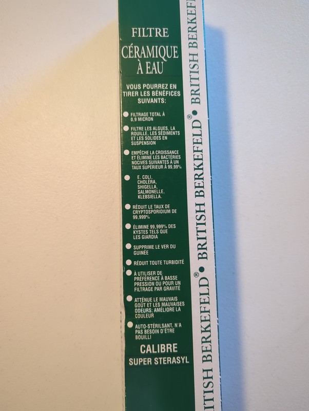 British Berkefeld Super Sterasyl Ceramic Water Filter Element 7" Open Box gallery