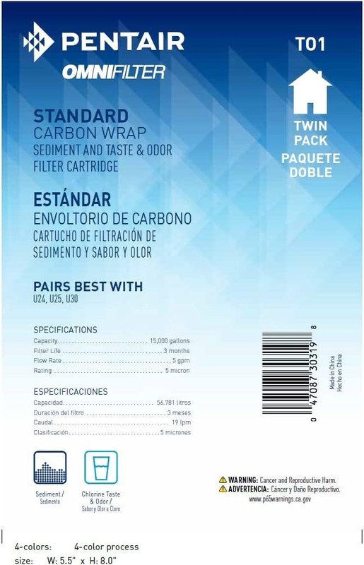 Pentair TO1 Carbon Water Filter, 10-Inch, Standard Whole House Carbon Wrap Se... gallery
