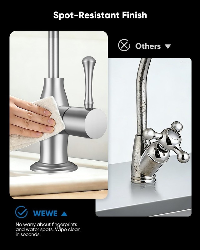 Brushed Nickel Vintage Kitchen Faucet - Ergonomic, Leak-Proof, Easy Installation gallery