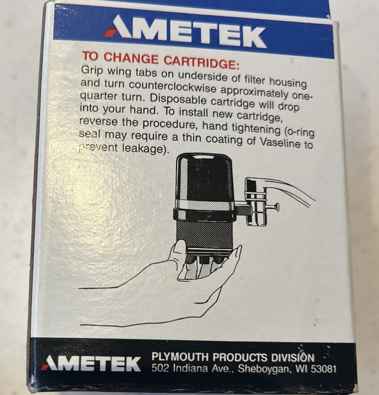 AMETEK #FC-1 Water Filter Cartridge Fits FF100 Faucet Mounted Water Filter gallery