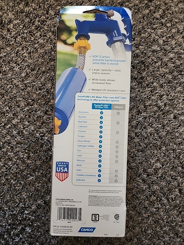 Camco TastePURE RV Water Filter 6-Step Patent-Protected Filtration Carbon Filter gallery