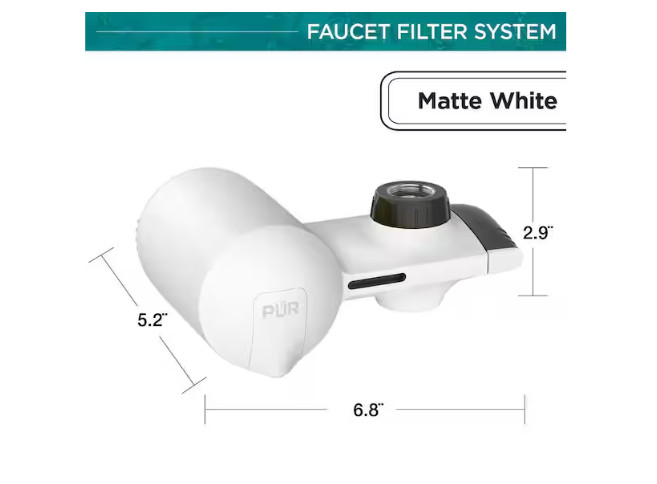 PUR Plus Horizontal Faucet Mount Water Filtration System in Matte White gallery