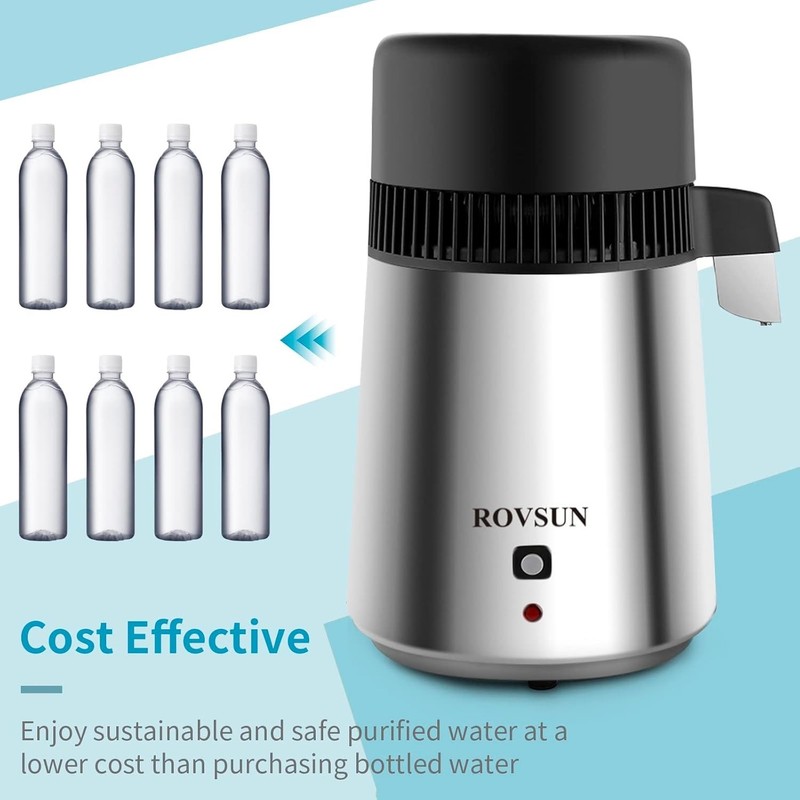 Stainless Steel Water Distiller 4L 750W Home Countertop Purifier Auto Shut Off gallery