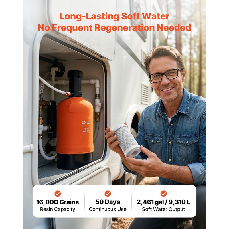 Portable RV Water Softener: 16K Grain, Food-Grade Resin gallery