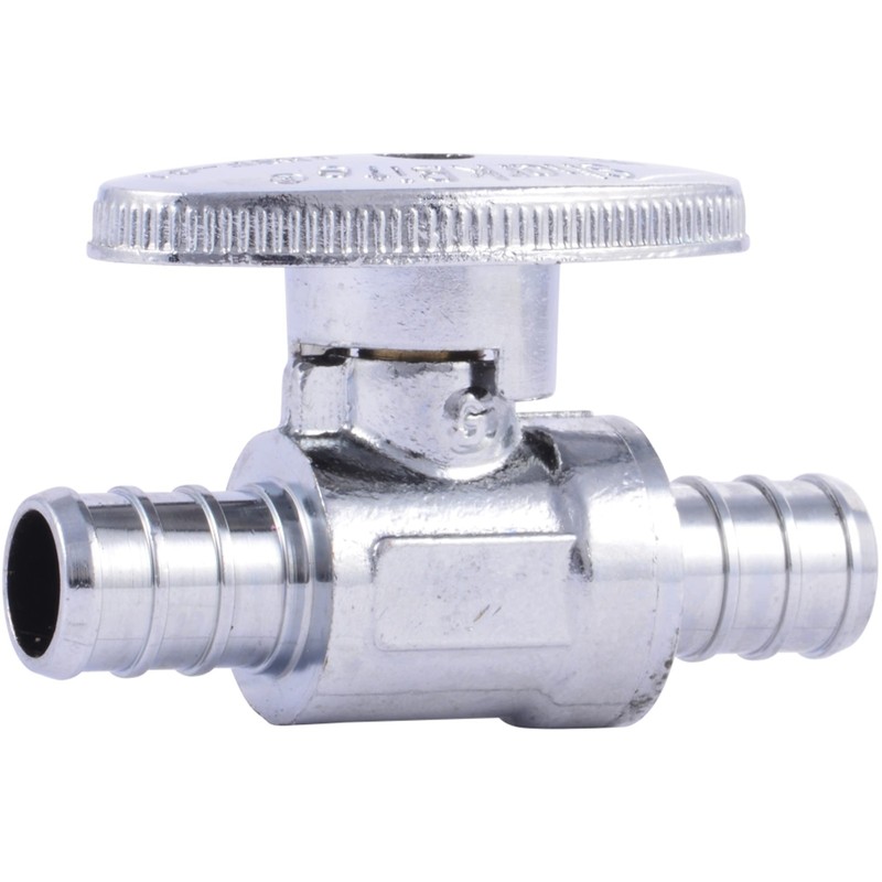 1/2 Inch Crimp Multi-turn Straight Stop, Brass Plumbing Fitting, Pex