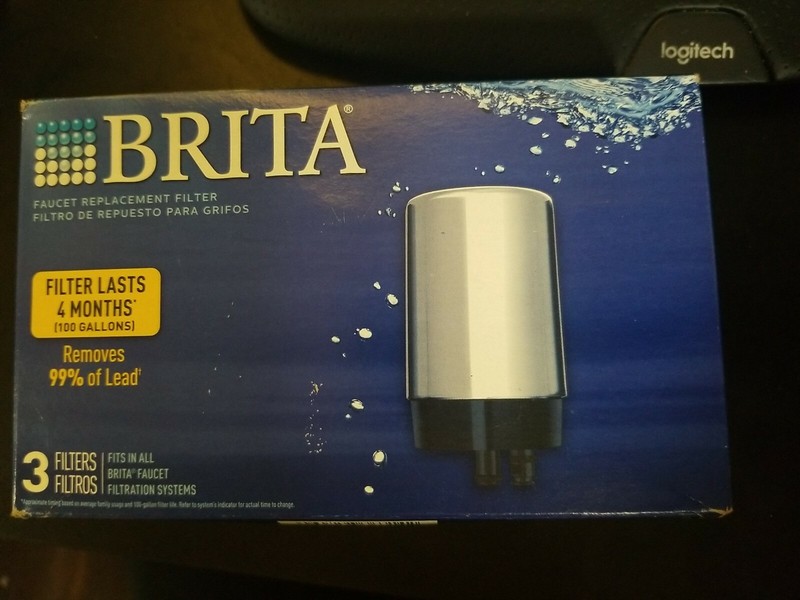 Brita Chrome Tap Water Faucet Filtration Replacement Filters 3 Pack FR-200 NEW