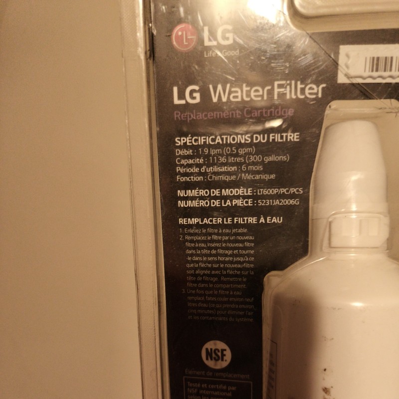 OEM LG 5231JA2006a LT600P 300 GAL Cap Refrigerator Water Filter Cartridge NIB gallery
