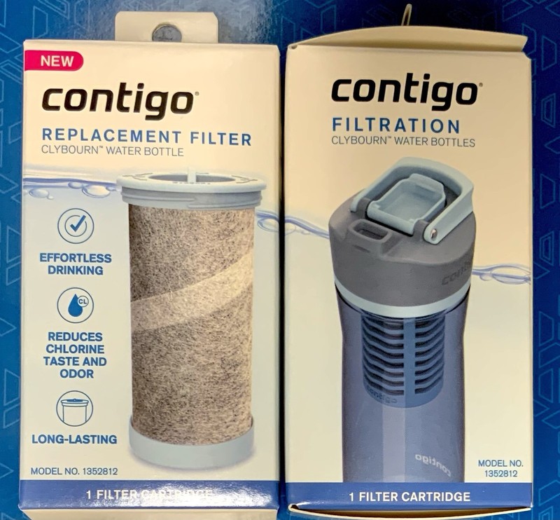 💦 2 x Contigo CLYBOURN Replacement Water Filter Cartridge #1352812 Water Bottle