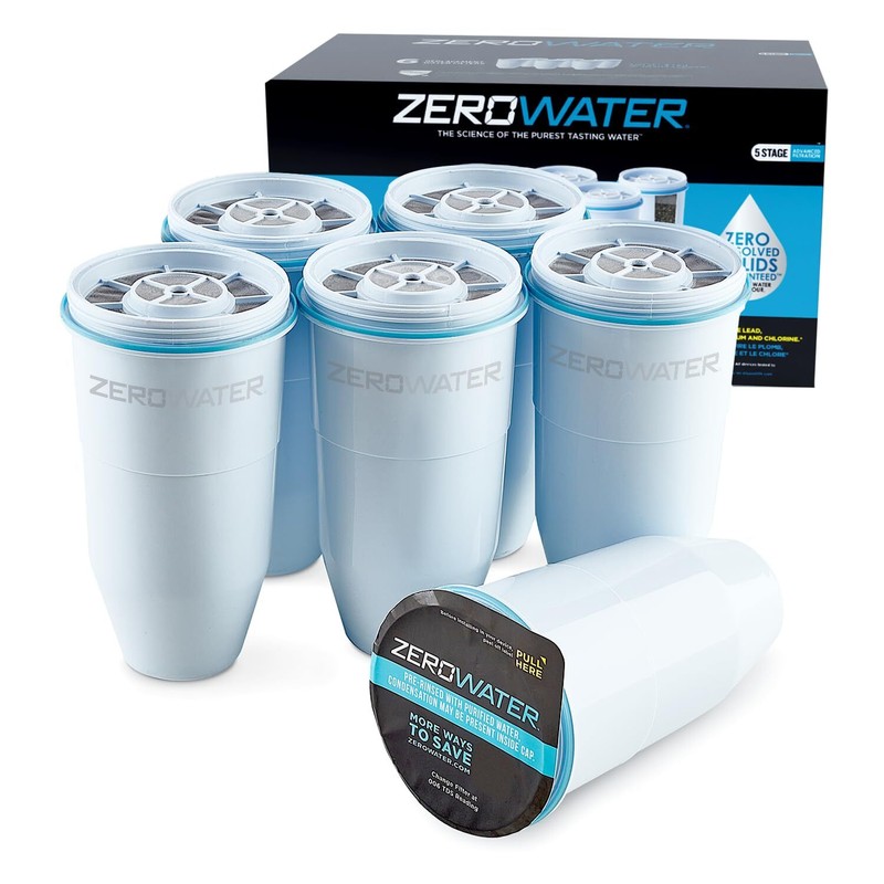6 Pack Culligan ZeroWater Replacement Filters 5 Stage Ion Exchange BPA Free