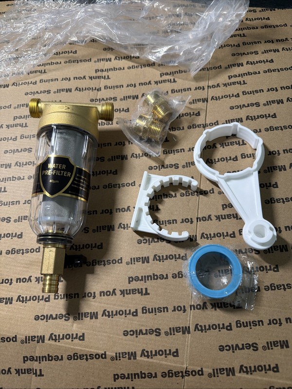 Water Pre-Filter System Whole House Sediment Water Filter 1/2”-3/4″, 40-60μm