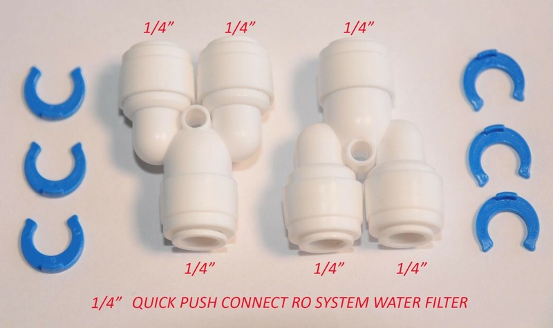 ¼” 3 TREE WAY UNION TEE TUBE QUICK PUSH CONNECT RO REVERSE OSMOSIS WATER FILTER gallery