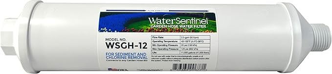 WaterSentinel WSGH-12 3-Stage Garden Inline Water Filter Reduce Sediment Rust