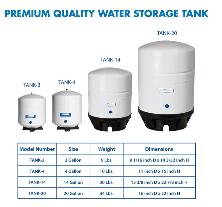 REVERSE OSMOSIS WATER STORAGE TANK 3.2 Gal - 2.2 Gal Capacity + Valve | RO -122 gallery