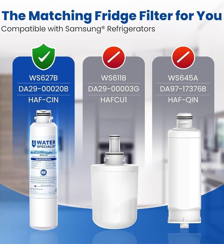 Water Filter Pack 3 Food-Grade Material NSF 42 Fit for Samsung Refrigerators gallery