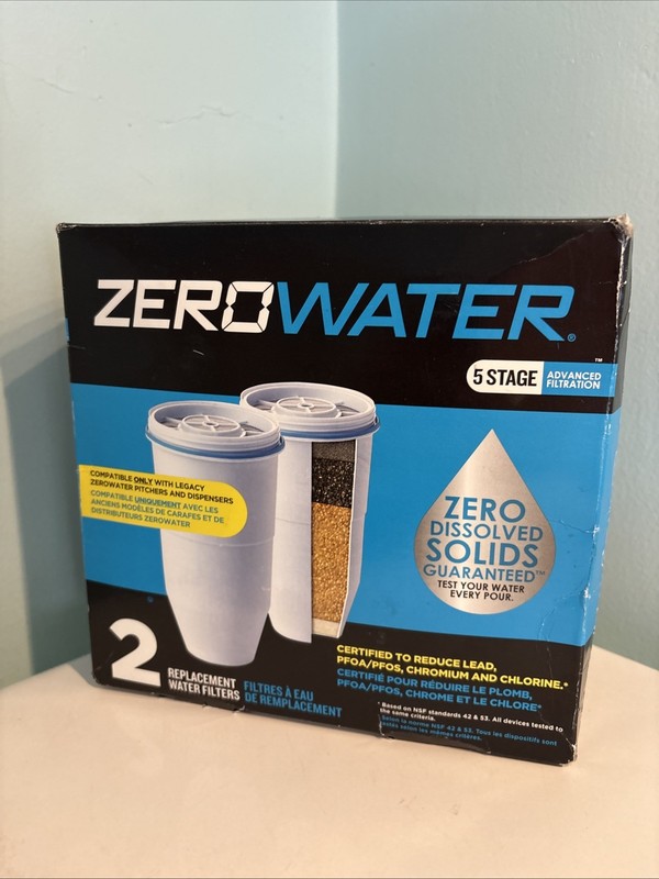 2 Pack Zero Water Filter, Stage 5 Advanced Filtration, Model ZR-017