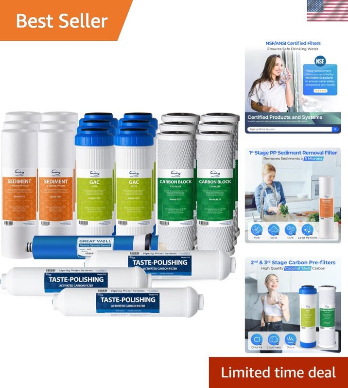 22 Piece Filter Set for 5-Stage RO Systems – Reduces PFAS, Chlorine & Odors