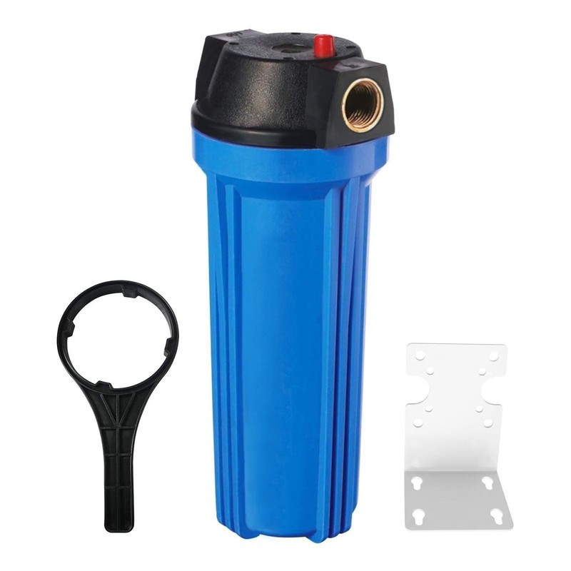 Geekpure 10-Inch Slim House Water Filter Housing, 3/4″ NPT Brass Port, Air Relie