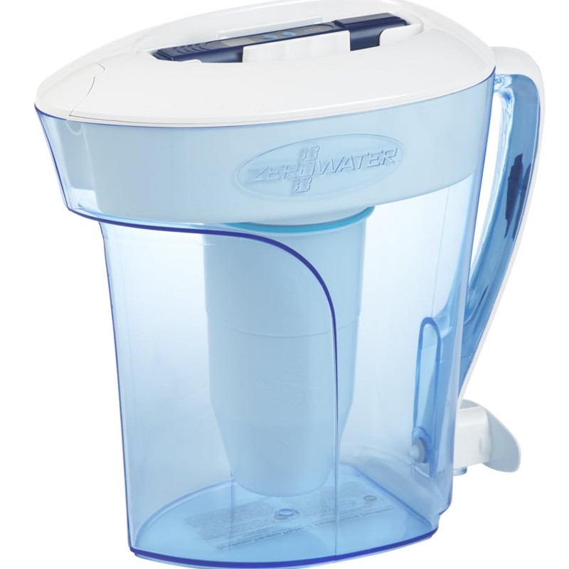 10-Cup Ready-Pour 5-Stage Water Filter Pitcher 0 TDS for Improved Tap Water T...
