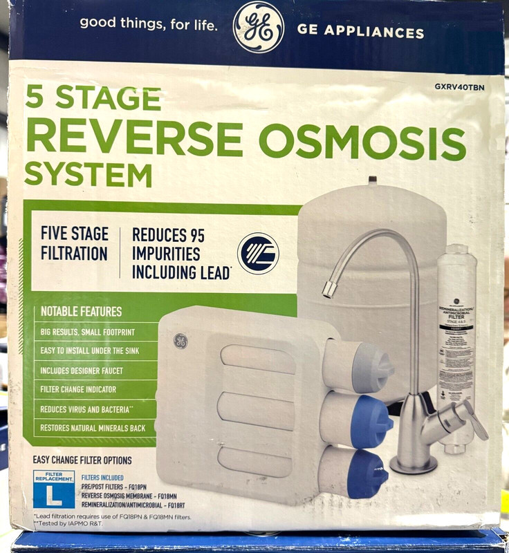 GE Under Sink 5-Stage Reverse Osmosis Water Filtration System (GXRV40TBN)