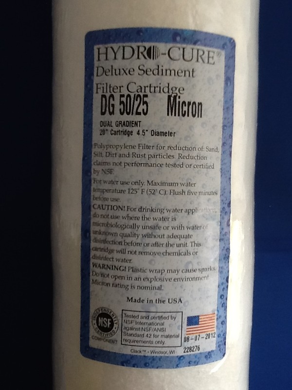 HYDRO CURE DELUXE DG 50/25 BIG BLUE 20″x4.5″ SEDIMENT FILTER – 2 FILTERS