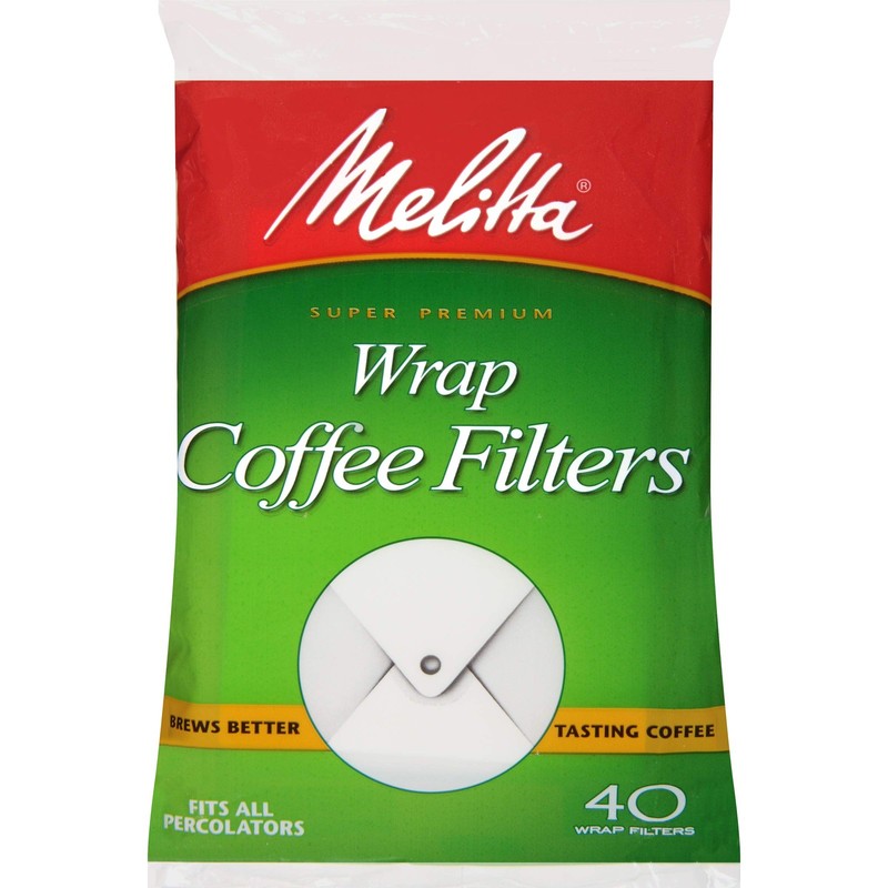Melitta Percolator Wrap-Around Coffee Filters, 40 Count (Pack of 12), White
