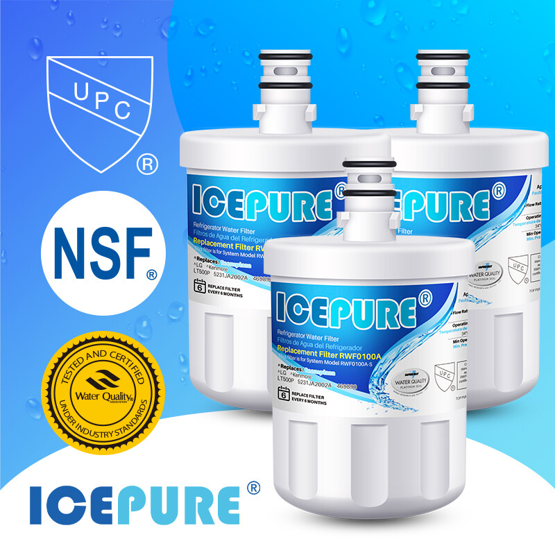3 PACK Fit For LG LT500P 5231JA2002A WF-290 CLCH110 DWF-1 Icepure Water Filter