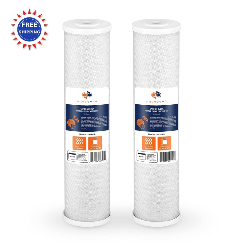 Aquaboon 4 5 x 20 inch Carbon Filter Cartridge 5 Micron Coconut Shell CTO
