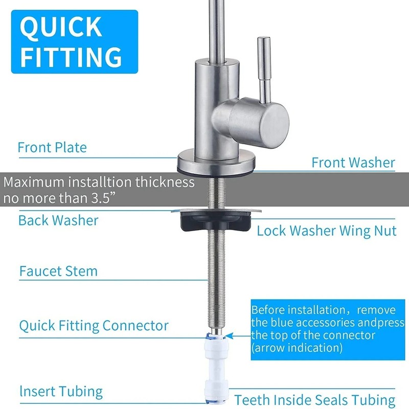 Stainless Steel Water Filter Faucet Reverse Osmosis Drinking Water Faucet gallery