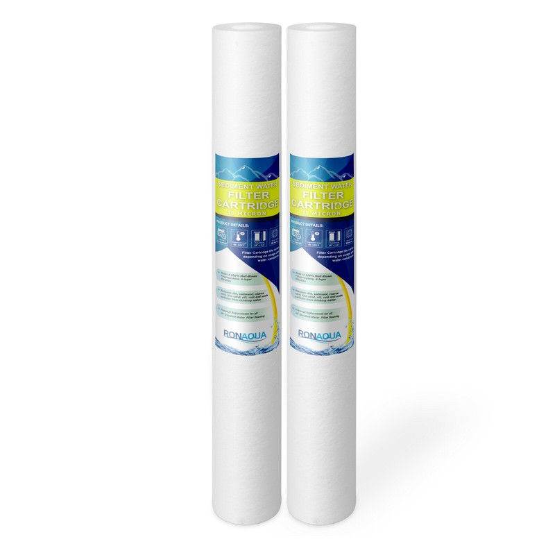 20″ x 2.5″ Sediment Water Filter 10 Micron Whole House Cartridges Set of 2