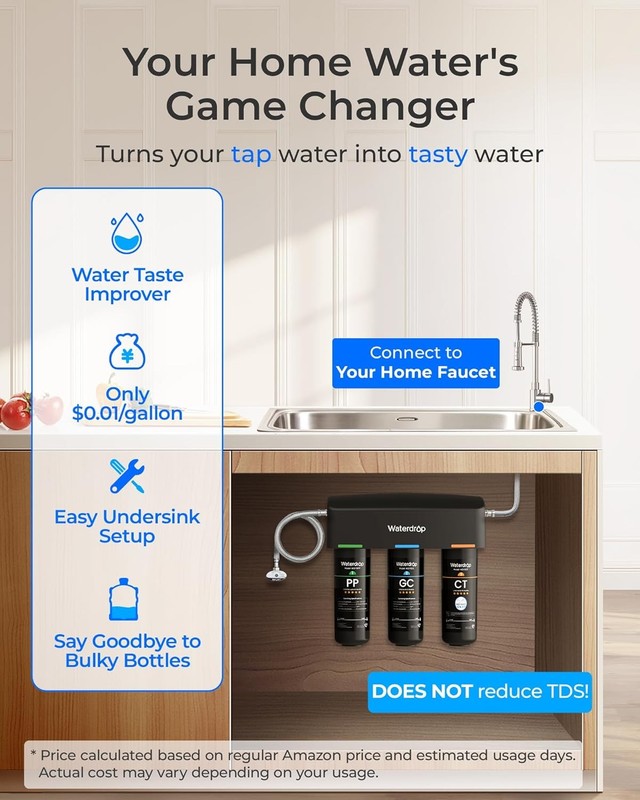 Waterdrop TSA 8 Layer Under Sink Water Filter System, Reduces PFAS, PFOA/PFOS gallery