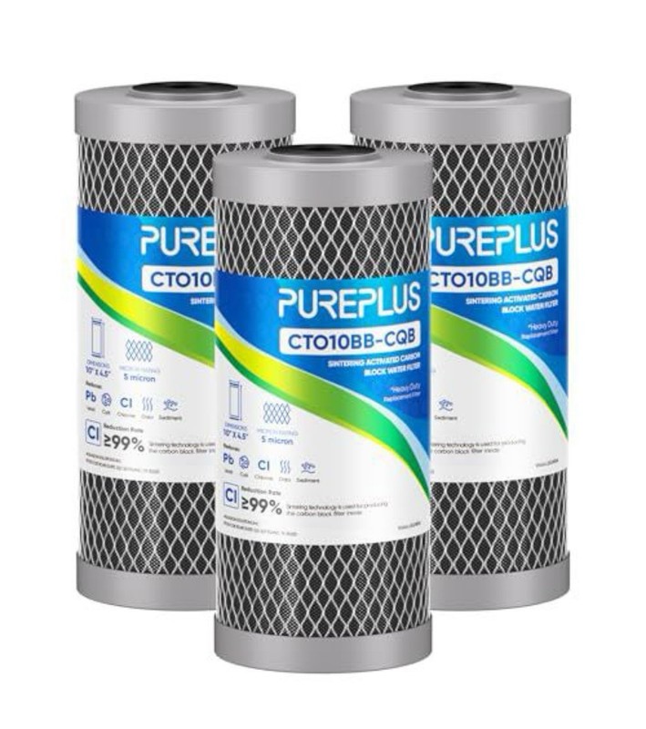 Pureplus CTO10BB-CQB Sintering Carbon Water Filter Cartridge 5 Micron. 10″x4.5”