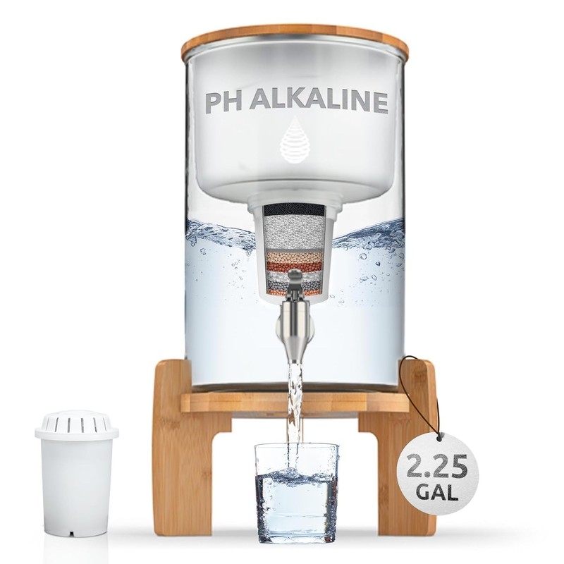 Alkaline Water Dispenser Filter System - Countertop Purifier Pitcher for Home... gallery
