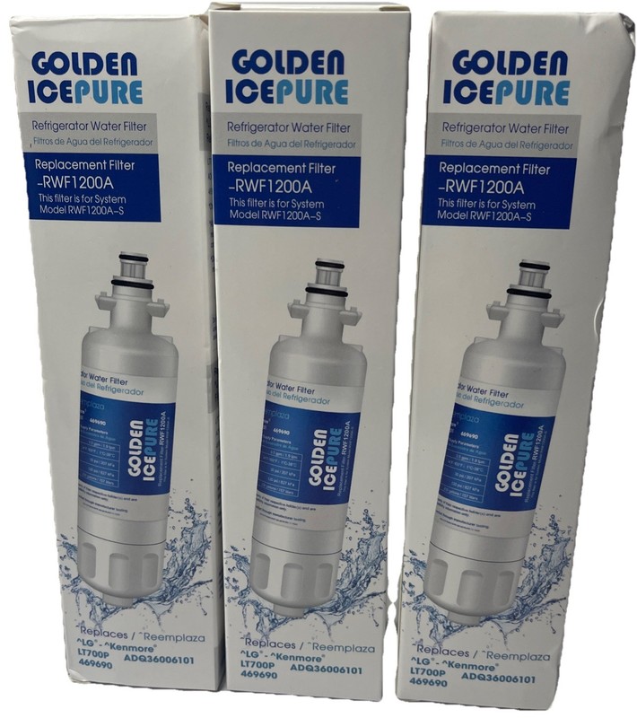Golden IcePure Model RWF1200A Refrigerator Water 3-Filter for Kenmore LG NEW