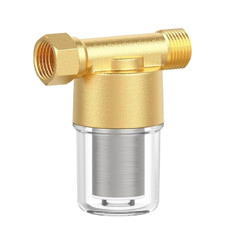 Brass Sediment Filter for Water Heater 40 Micron Reusable 1/2 3/4 Inch Strainer