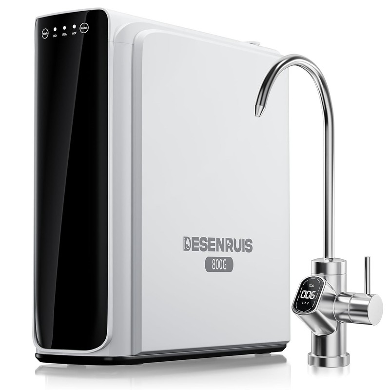 DESENRUIS Reverse Osmosis System, Dual RO Water Filter, 800 GPD Fast Flow, 3:1