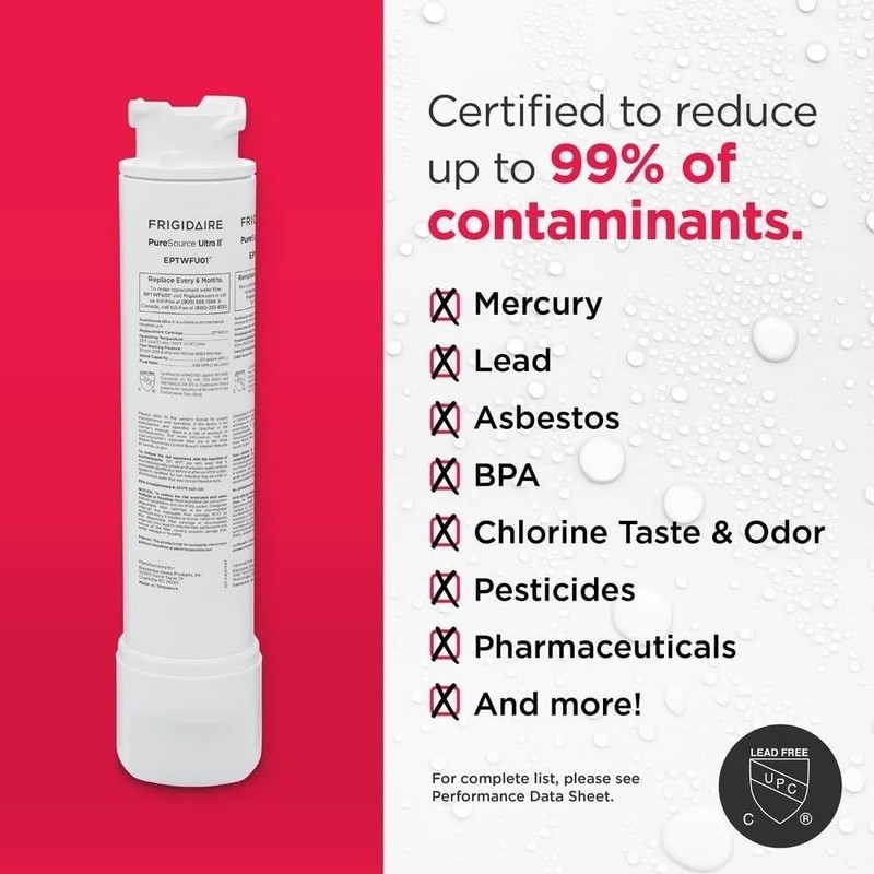 Ultra II Carbon Block Refrigerator Water Filter - 99% Contaminant Reduction gallery