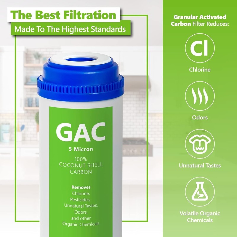 (1 PC) GAC FLTGAC0501 EXPRES Water Carbon Filter Replacement 5 Micron – 10 in S gallery