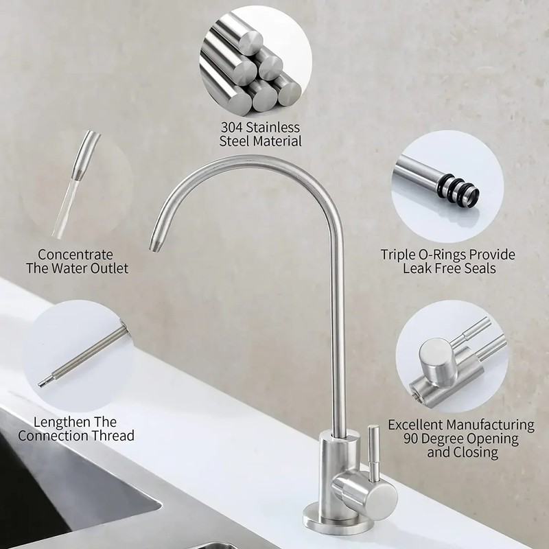 Stainless Steel Water Filter Faucet Reverse Osmosis Drinking Water Faucet gallery