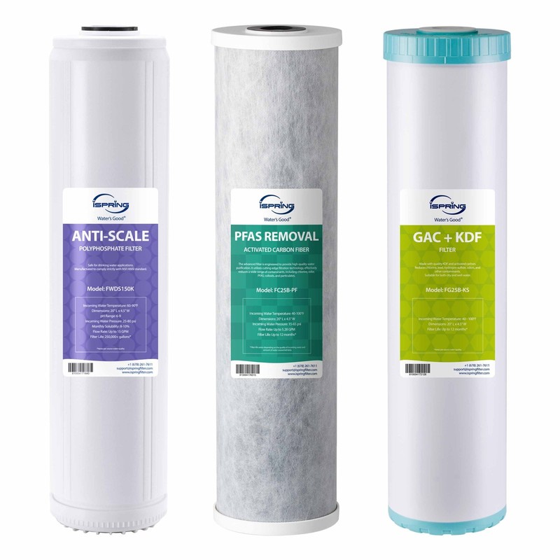 iSpring F3WGB32BPFKDS Replacement Filter Set for WGB32B-PFKDS Whole House Water