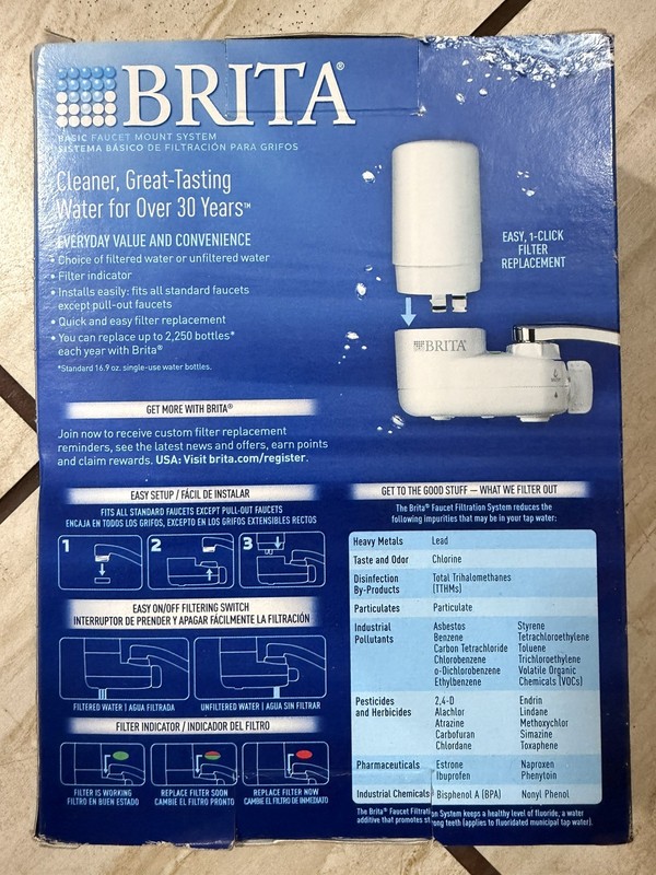 Brita Basic Water Filter Faucet System White with Filter Removes 99% of Lead gallery