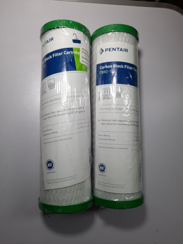 Lot x 2 Pentair Pentek CBR2-10 Carbon Water Filter 10” Under Sink New SEALED