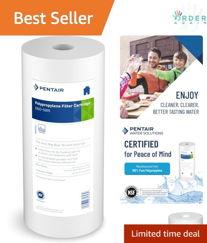 Water Filter Cartridge 10-Inch Sediment 5 Micron for Whole House Filtration