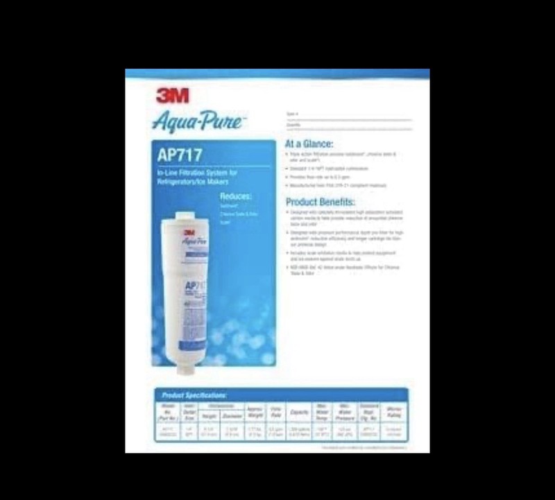 3M Aqua Pure In Line replacement triple action 5 micron water filter model AP717