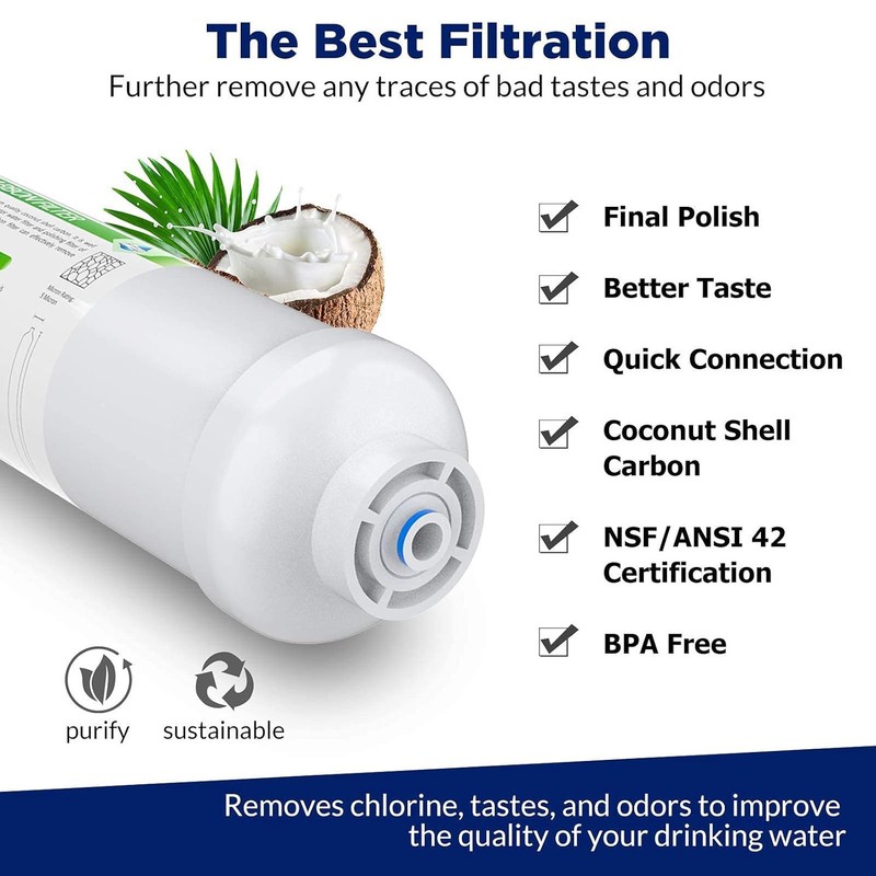 1-9 Pack 10"x2" Inline Post Carbon Water Filter T33 1/4" Quick Inlets Standard gallery