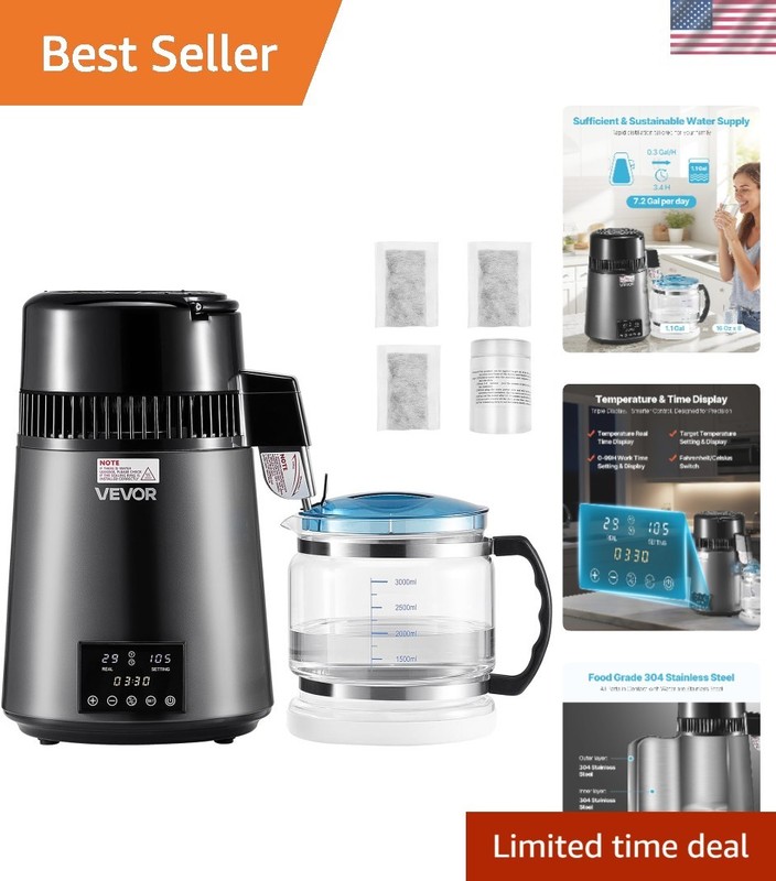750W Countertop Water Distiller – 4L Capacity, Ideal for Clean Drinking Water