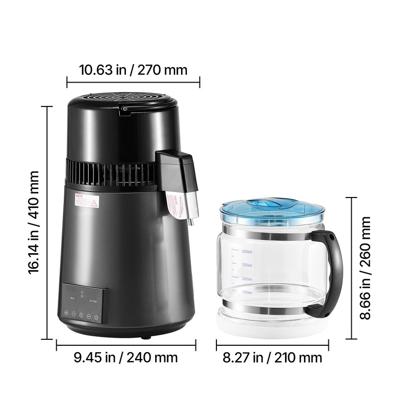 Uimoso 4L Countertop Water Purifier Machine 1750W Stainless Steel with Container gallery